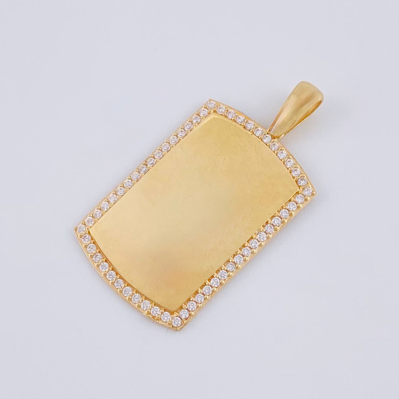 Dije Placa Rectangular Ovalada 6.45g / 1 3/4 in Oro Amarillo 18K