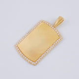 Dije Placa Rectangular Ovalada 6.45g / 1 3/4 in Oro Amarillo 18K