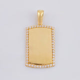 Dije Placa Rectangular Ovalada 2.65 g / 1 in Oro Amarillo 18K