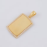 Oval Rectangular Plate Pendant 3.9g / 1 1/4 in 18K Yellow Gold
