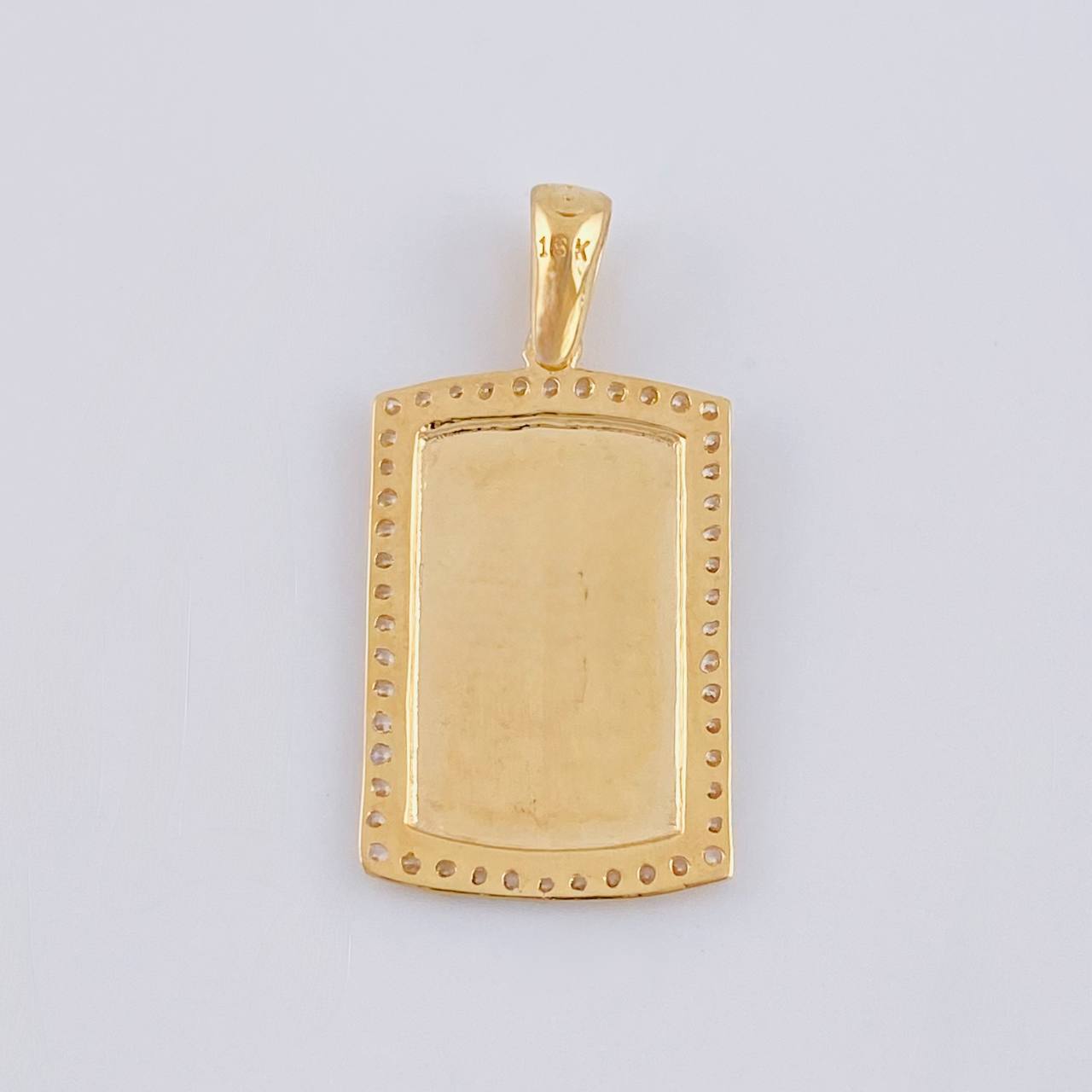 Oval Rectangular Plate Pendant 2.65 g / 1 in 18K Yellow Gold