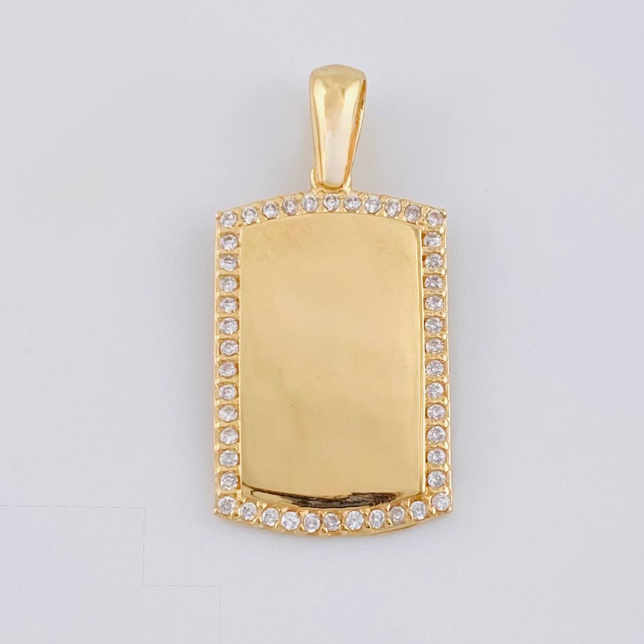 Pendant Oval Rectangular Plate 2.7 g / 1 in 18K Yellow Gold