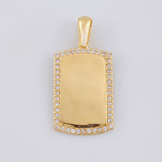 Dije Placa Rectangular Ovalada 2.5 g / 1 in Oro Amarillo 18K