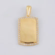 Pendant Oval Rectangular Plate 2.7 g / 1 in 18K Yellow Gold