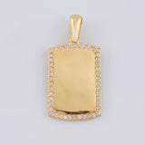 Pendant Oval Rectangular Plate 2.7 g / 1 in 18K Yellow Gold
