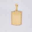 Dije Placa Bordeada 3.7g / 1 1/4 in Oro Amarillo 18K