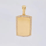 Dije Placa Bordeada 3.7g / 1 1/4 in Oro Amarillo 18K