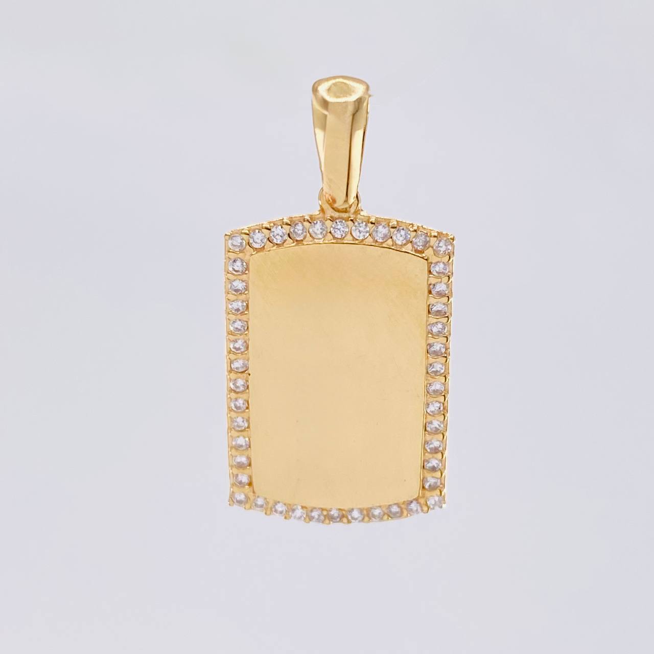 Pendant Oval Rectangular Plate 2.5 g / 1 in 18K Yellow Gold