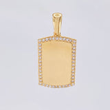 Pendant Rectangular Oval Plate 2.7 g / 1 in 18K Yellow Gold