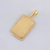 Pendant Rectangular Oval Plate 2.55 g / 1 in 18K Yellow Gold
