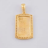Dije Placa Bordeada 3.7g / 1 1/4 in Oro Amarillo 18K