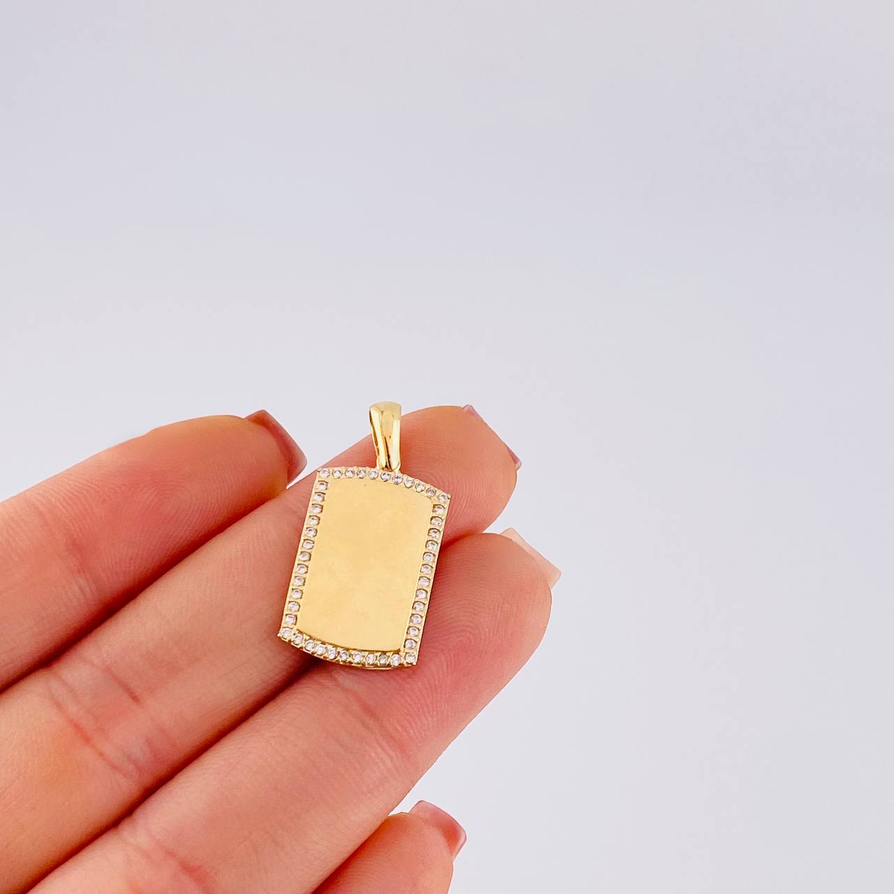 Dije Placa rectangular Ovalada 2.35g / 1 in Oro Amarillo 18K