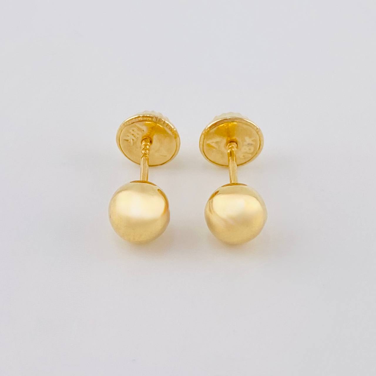 Topos Bola Lisa 0.5 g / in / 5 mm Oro Amarillo 18K