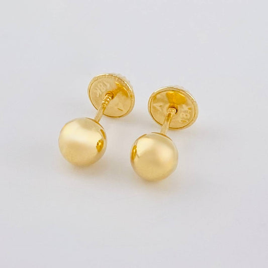 Topos Bola Lisa 0.6 g / in / 6 mm Oro Amarillo 18K