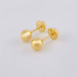 Plain Bead Stud Earrings 0.65 g / in / 6 mm Yellow Gold 18K