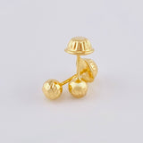 Diamond Cut Bead Stud Earrings 0.6 g / in / 5 mm Yellow Gold 18K