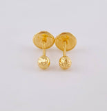 Diamond Cut Bead Stud Earrings 0.6 g / in / 5 mm Yellow Gold 18K