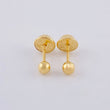 Plain Bead Stud Earrings 0.4 g / in / 3 mm Yellow Gold 18K