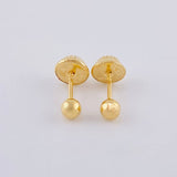 Plain Bead Stud Earrings 0.4 g / in / 3 mm Yellow Gold 18K