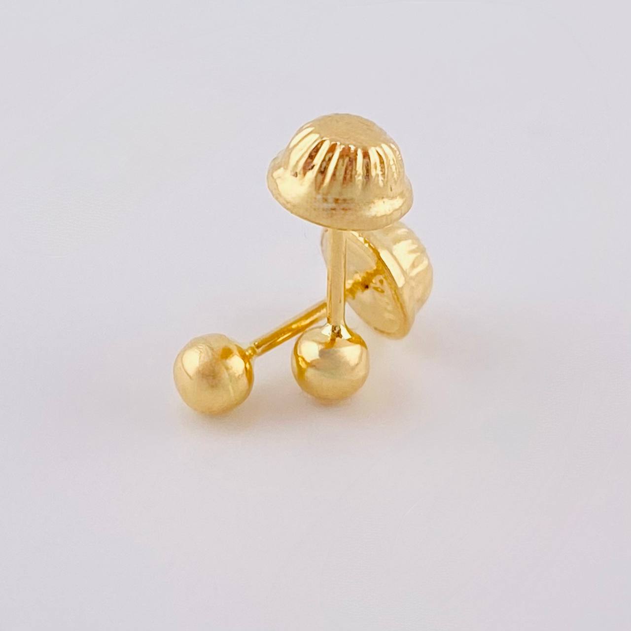 Plain Bead Stud Earrings 0.4 g / in / 3 mm Yellow Gold 18K