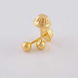 Plain Bead Stud Earrings 0.4 g / in / 3 mm Yellow Gold 18K