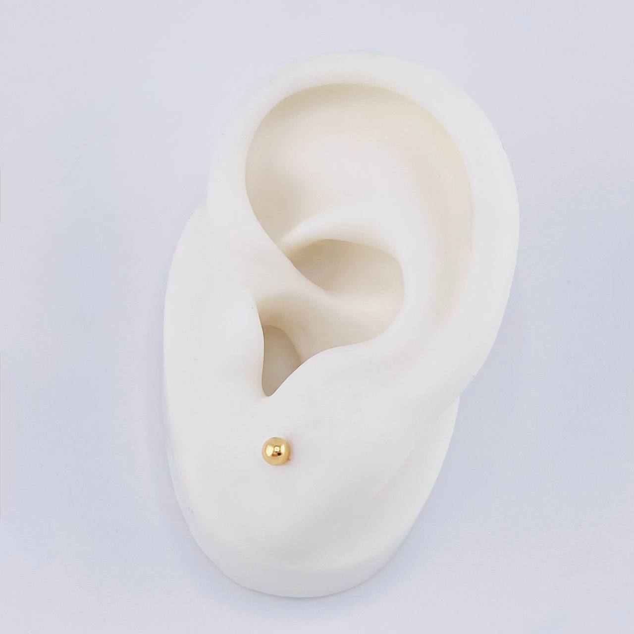 Plain Bead Stud Earrings 0.4 g / in / 3 mm Yellow Gold 18K