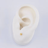 Plain Bead Stud Earrings 0.4 g / in / 3 mm Yellow Gold 18K
