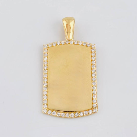Dije Placa Rectangular Ovalada 6.2 g / 1 1/2 in Oro Amarillo 18K