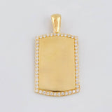Dije Placa Rectangular Ovalada 6.2 g / 1 1/2 in Oro Amarillo 18K