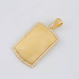 Dije Placa Rectangular Ovalada 6.2 g / 1 1/2 in Oro Amarillo 18K