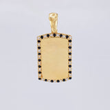 Pendant Rectangular Oval Plate 2.6 g / 1 in 18K Yellow Gold
