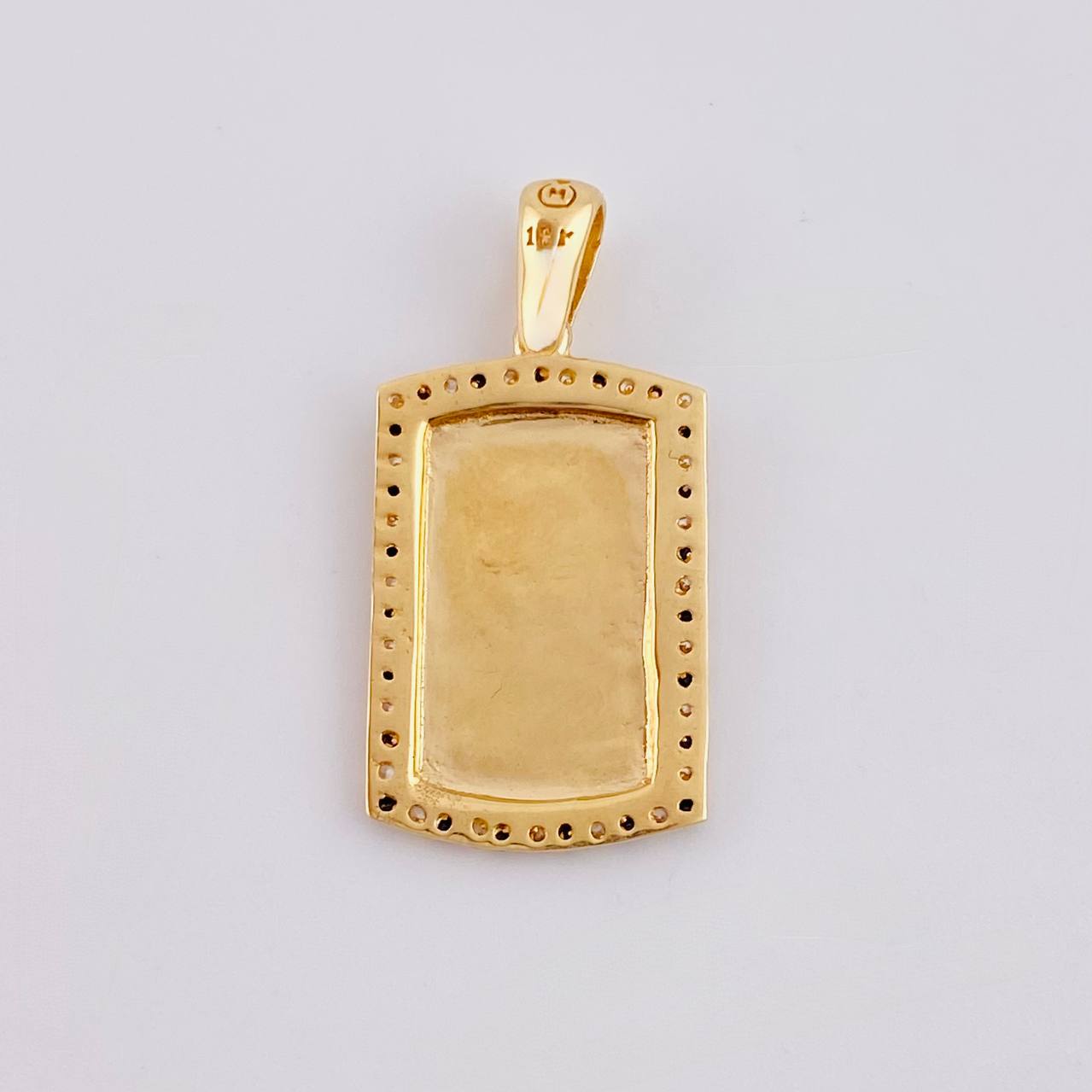 Pendant Rectangular Oval Plate 2.6 g / 1 in 18K Yellow Gold