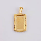 Pendant Rectangular Oval Plate 2.6 g / 1 in 18K Yellow Gold