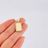 Pendant Rectangular Oval Plate 2.6 g / 1 in 18K Yellow Gold