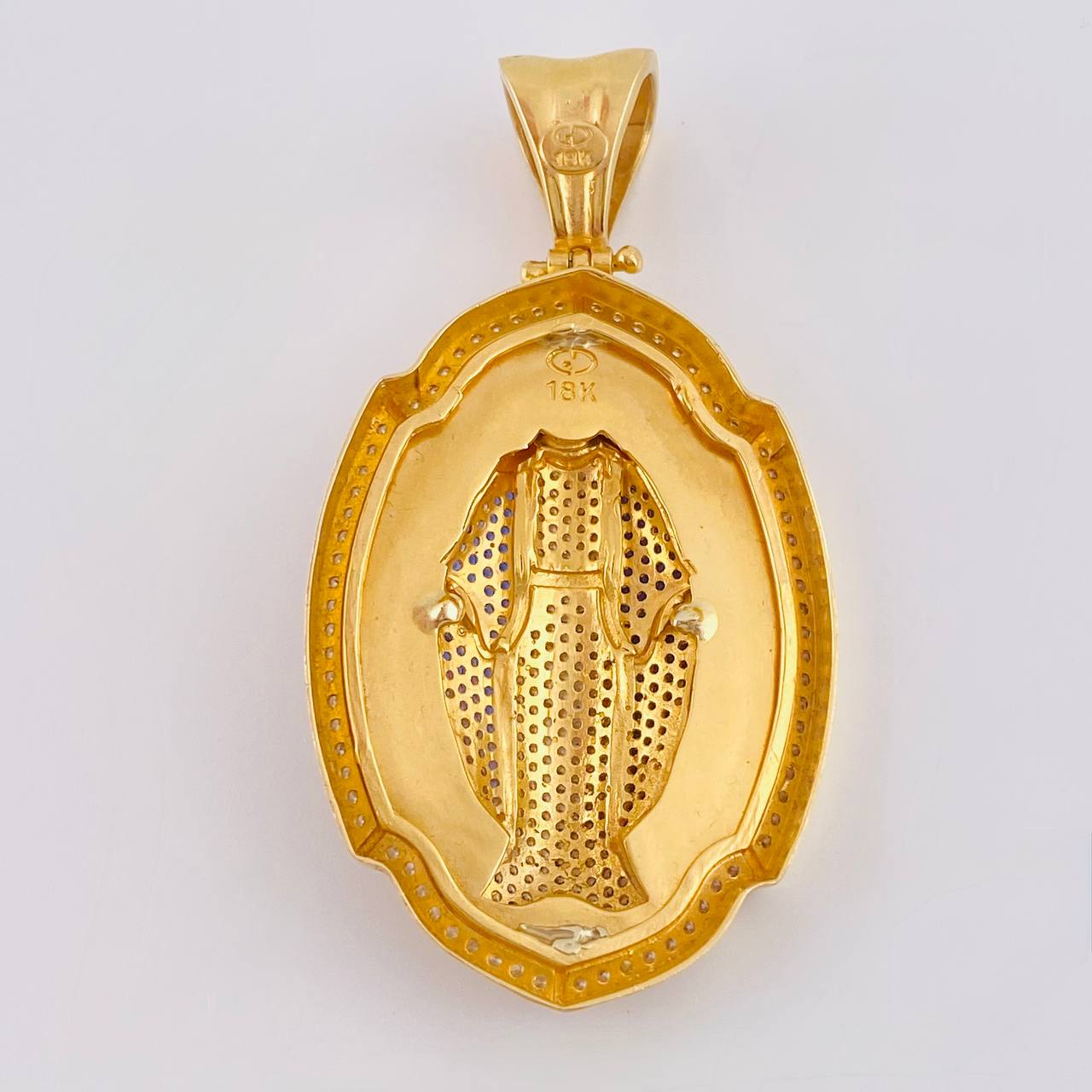 Miraculous Virgin Pendant 20.85 g / 2 1/2 in 18K Yellow Gold