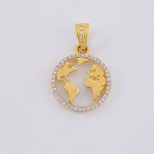 Dije Silueta Tierra 2 g / 1 in Oro Amarillo 18K
