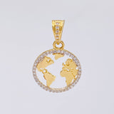 Dije Silueta Tierra 2 g / 1 in Oro Amarillo 18K