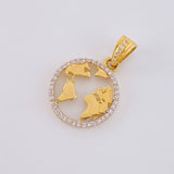 Dije Silueta Tierra 2 g / 1 in Oro Amarillo 18K
