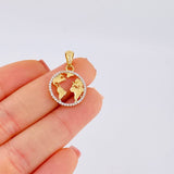 Dije Silueta Tierra 2 g / 1 in Oro Amarillo 18K