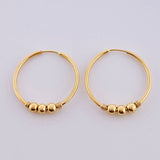 Hoop Earrings Trio Bead 1.25gr / 18K Gold