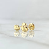 Topos Grano de Café 0.6gr / 6.5mm Diamantados Oro Amarillo 18K