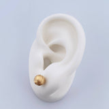 Stud Earrings Bead 0.8gr / 7mm Diamond Cut 18K Yellow Gold &