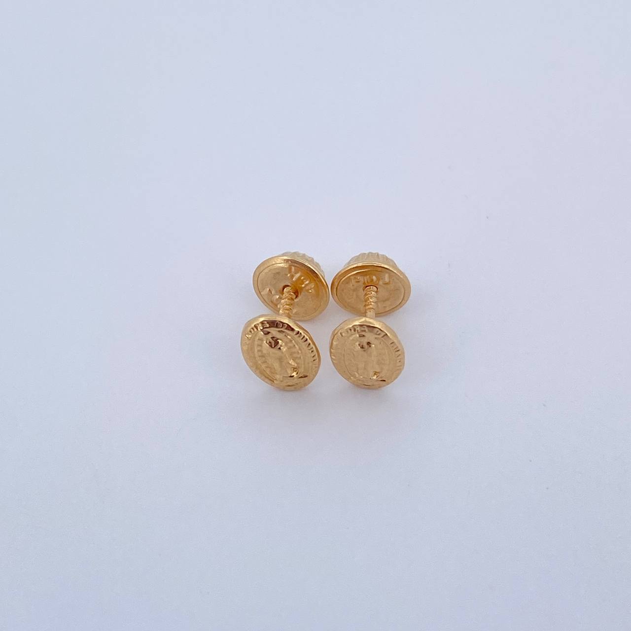 Stud Earrings Virgin Guadalupe 0.5gr / 18K Yellow Gold $