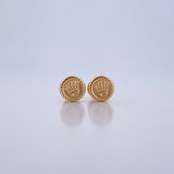 Stud Earrings Sello Corona RX 0.6gr / Yellow Gold 18K $