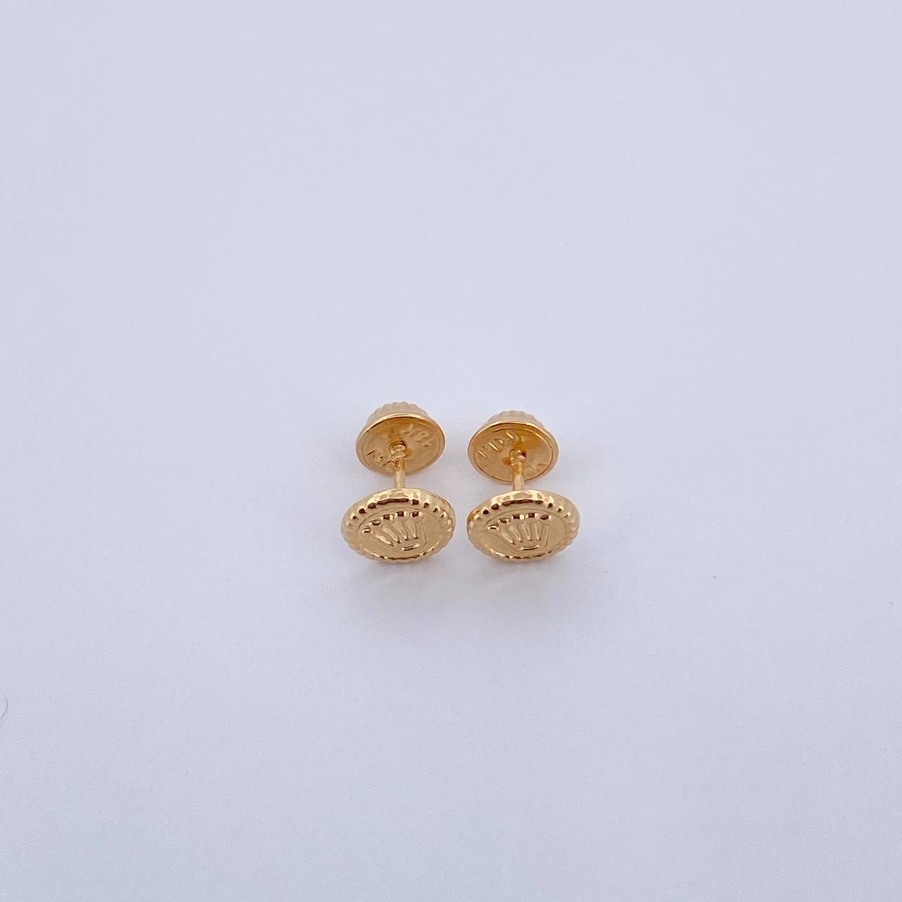 Stud Earrings Sello Corona RX 0.6gr / Yellow Gold 18K $