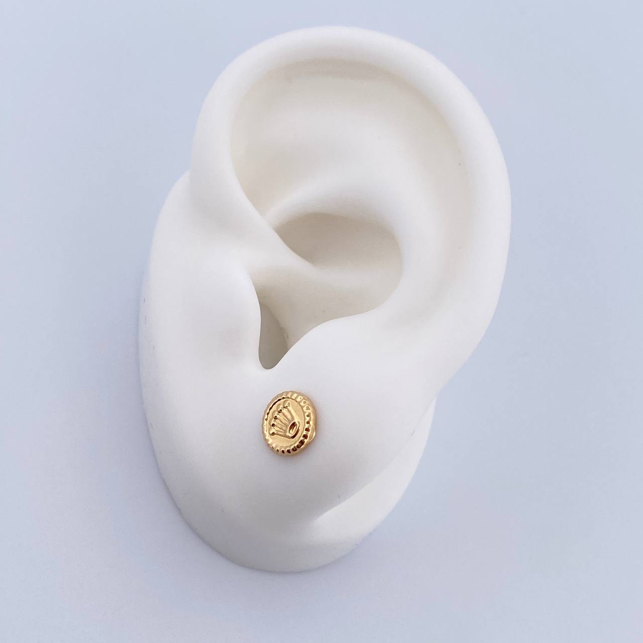 Stud Earrings Sello Corona RX 0.6gr / Yellow Gold 18K $