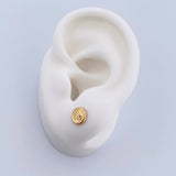 Stud Earrings Sello Corona RX 0.6gr / Yellow Gold 18K $