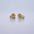 Stud Earrings Infinite 0.65gr / Green Zircons 18K Yellow Gold &