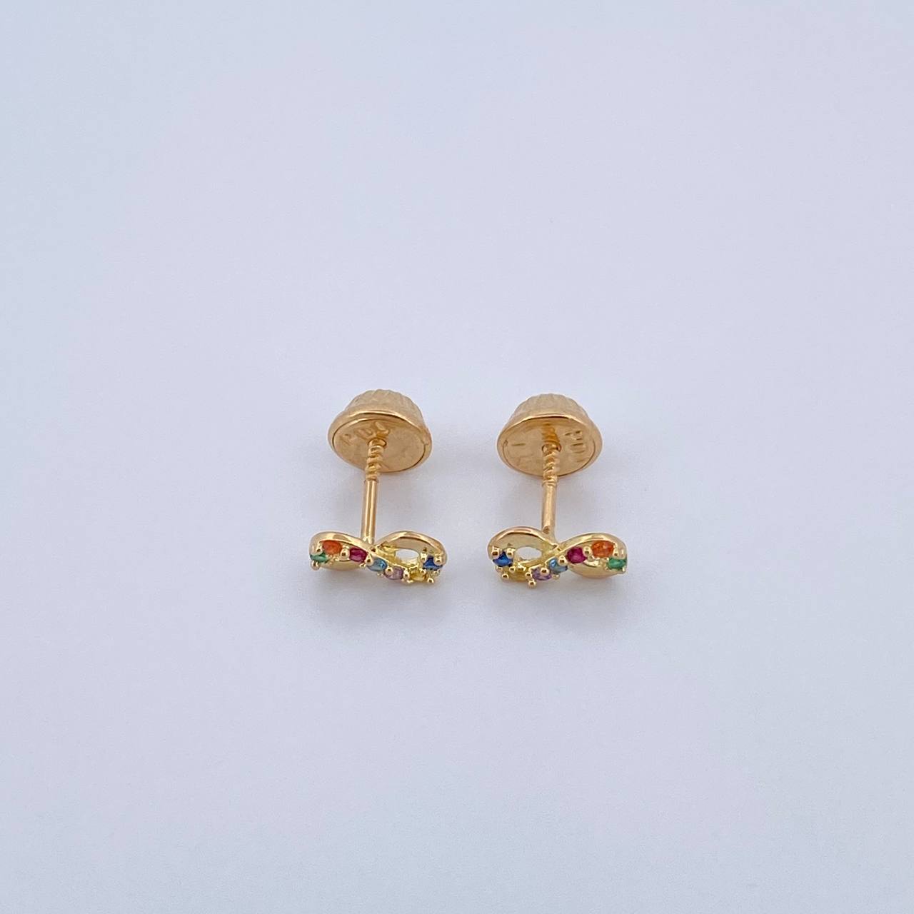 Topos Infinito 0.65gr / Circones Colores Oro Amarillo 18K &