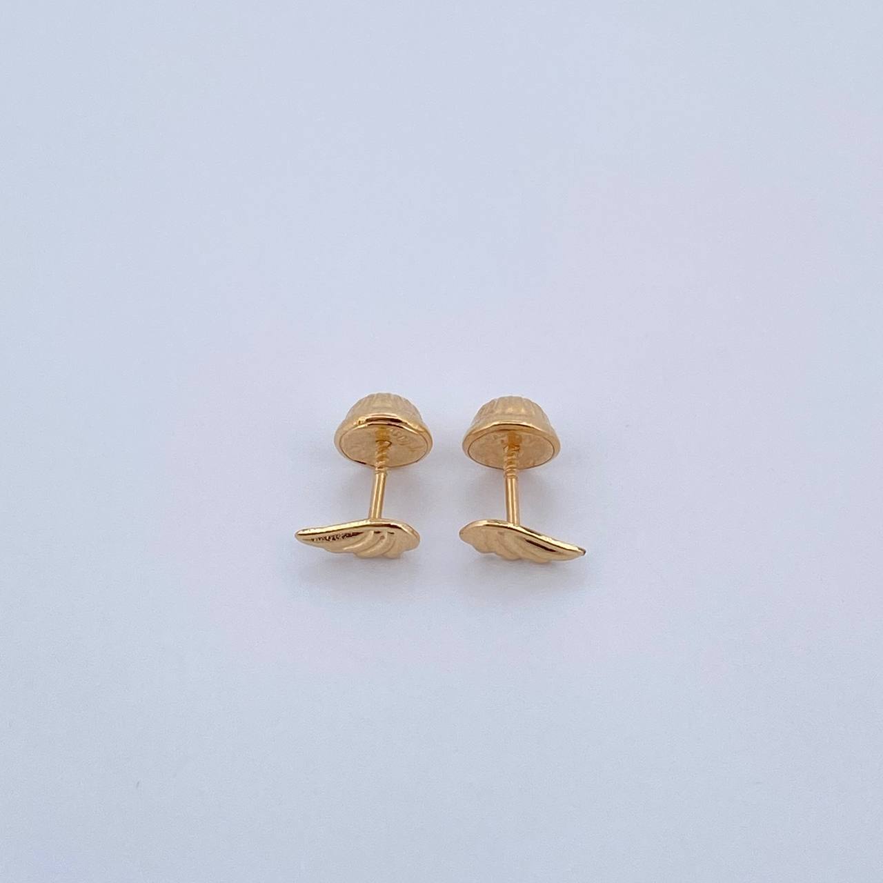 Stud Earrings Wings 0.4gr / Polished 18K Yellow Gold &